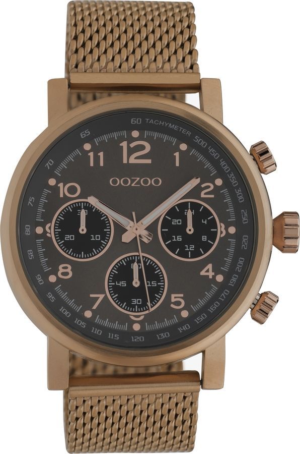 OOZOO Timepieces Chronograph Brown Metallic Bracelet C10702